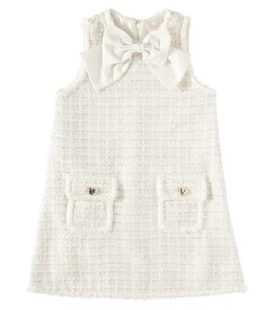 Tutu Du Monde Kids' Aubazine Bow-detail Lamé Bouclé Dress In White