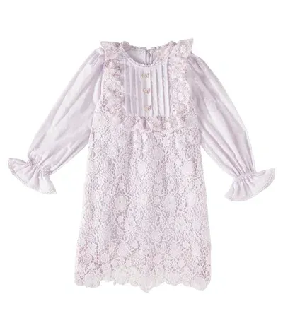 Tutu Du Monde Kids' Dentelle Floral Lace Dress In Purple