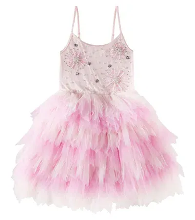 Tutu Du Monde Kids' Fireworks Jersey And Tulle Dress In Pink