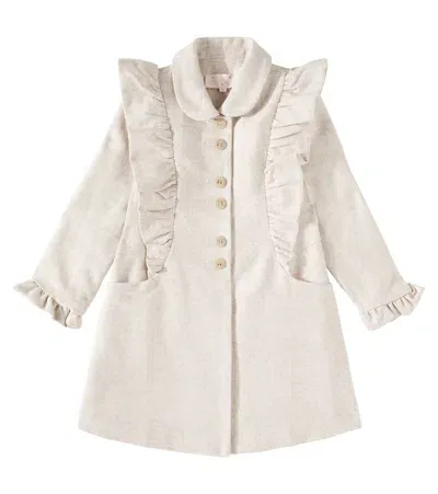 Tutu Du Monde Kids' Koko Ruffled Wool-blend Coat In Beige