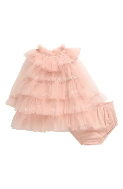 Tutu Du Monde Babies'  Luminous Tiered Tulle Party Dress & Bloomers In Blush