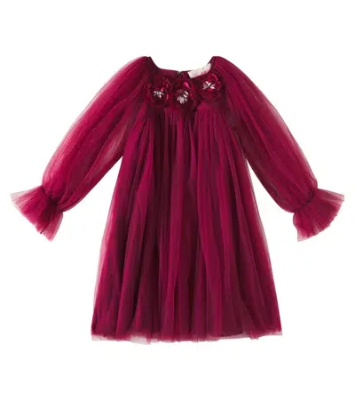 Tutu Du Monde Kids' Snowy Petal Tulle Dress In Rot