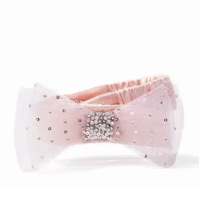 Tutu Du Monde Kids' Soni Embellished Bow-detail Satin Belt In Pink