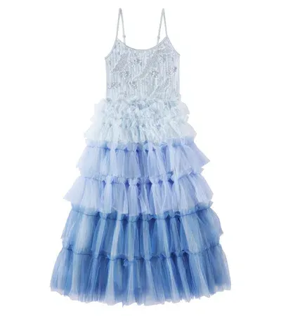 Tutu Du Monde Kids' Spirit Dash Jersey And Tulle Dress In Blue