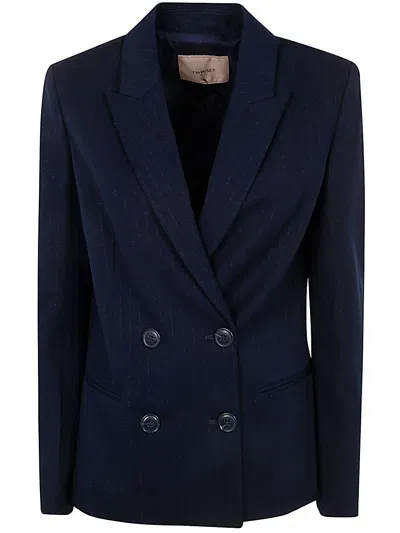 Twinset Blazer Jacket In Blue