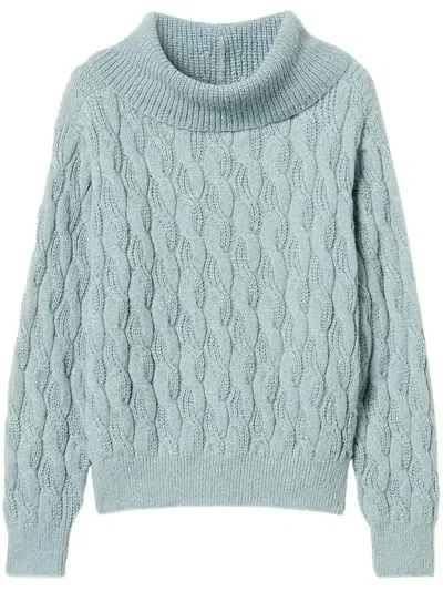 Twinset Cable-knit Sweater In Blue