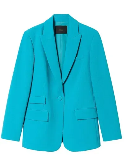 Twinset Cady-texture Blazer In Blue