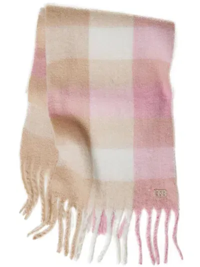 Twinset Checked Scarf In Pink