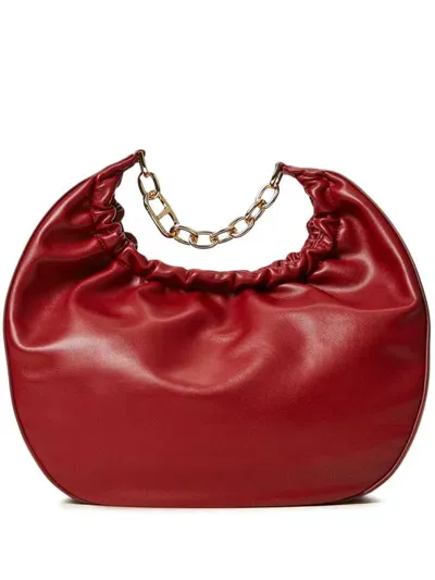 Twinset Croissant Tote Bag In Burgundy