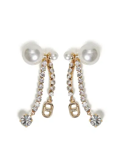 Twinset Crystal-embellished Earrings In Gold