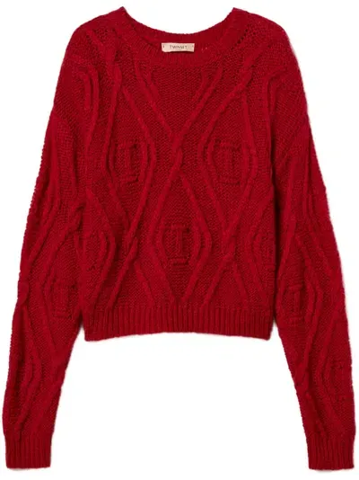 Twinset Drop-shoulder Sweater In Red