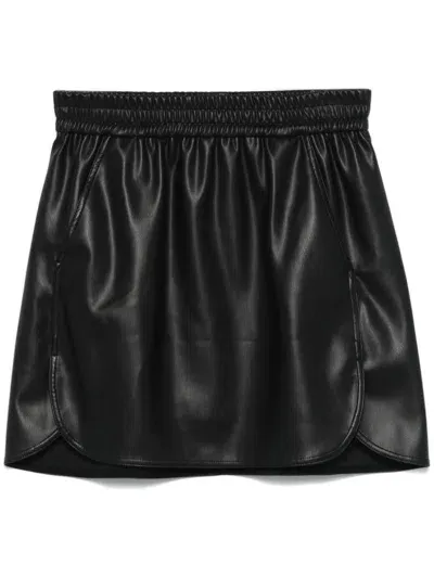 Twinset Faux-leather Mini Skirt In Black