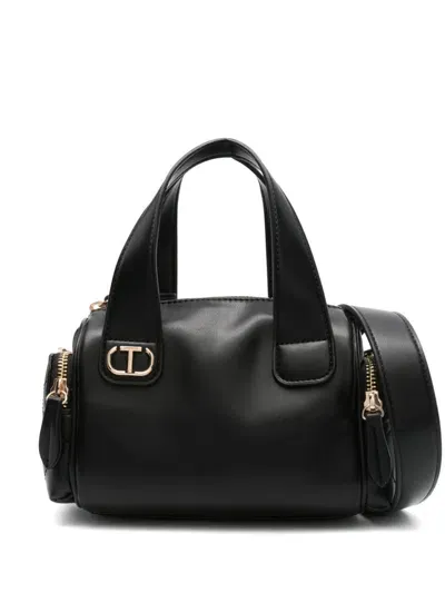 Twinset Faux-leather Tote Bag In Black