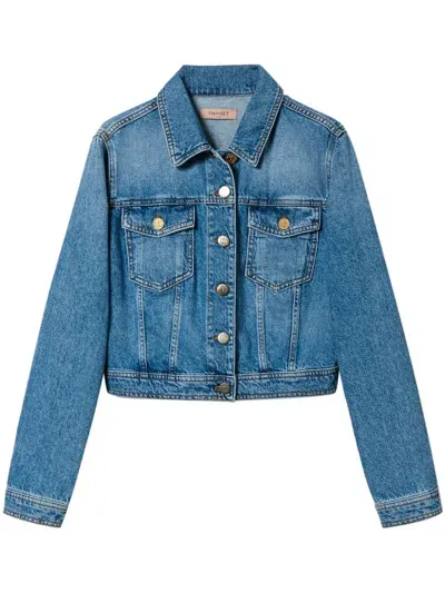 Twinset Flap-pocket Denim Jacket In Blue