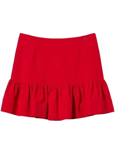 Twinset Flounced Miniskirt In Red