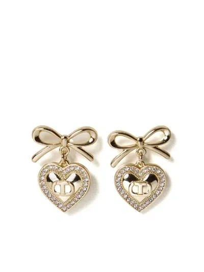 Twinset Heart Oval T Earrings In Gold