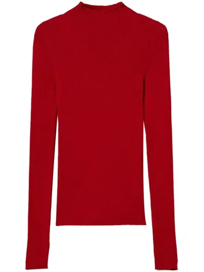 Twinset High-neck Seamless Sweater In Red