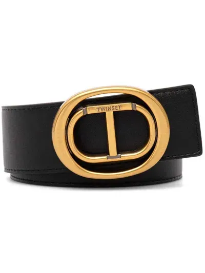 Twinset Logo-buckle Belt In Black