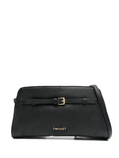 Twinset Logo-lettering Cross Body Bag In Black