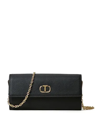 Twinset Logo Plaque Purse In Black