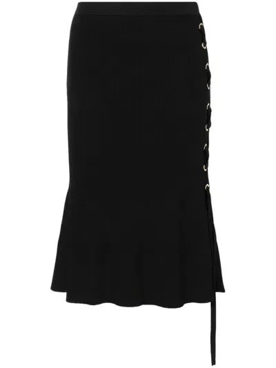 Twinset Logo-plaque Skirt In Black