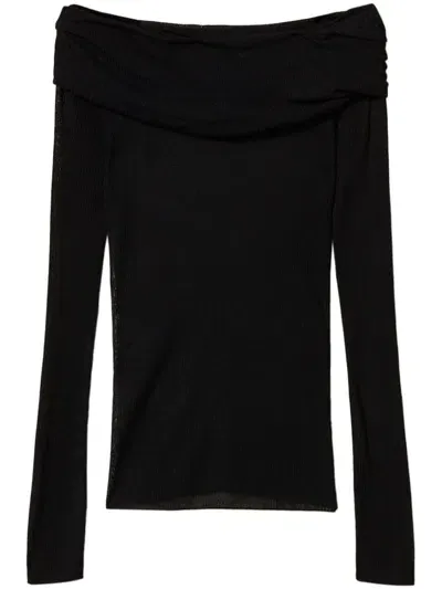 Twinset Off-shoulder Sweater In Black