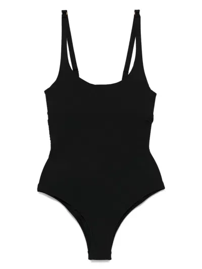 Twinset Open-back Swimsuit In Black