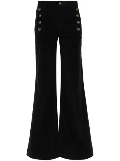 Twinset Pinwale Corduroy Trousers In Black