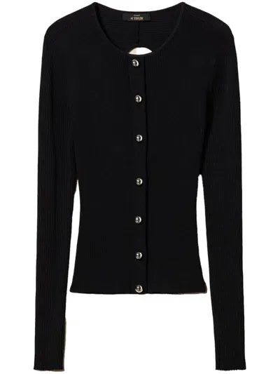 Twinset Ribbed Cardigan In Black