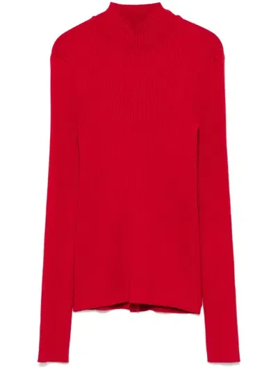 Twinset Ribbed Sweater In Red