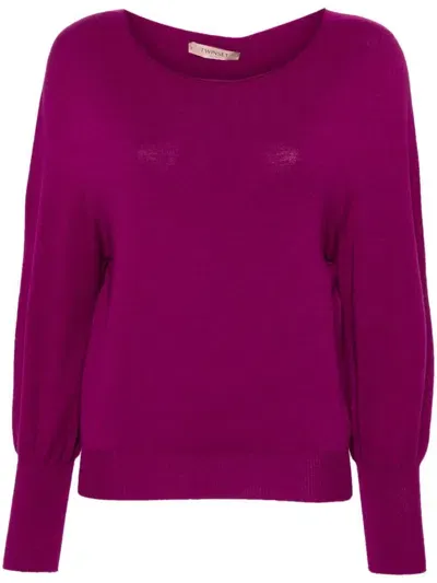 Twinset Round Neck Sweater In Red