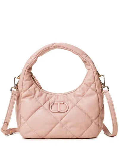 Twinset Small Padded Quilted Tote Bag In Pink