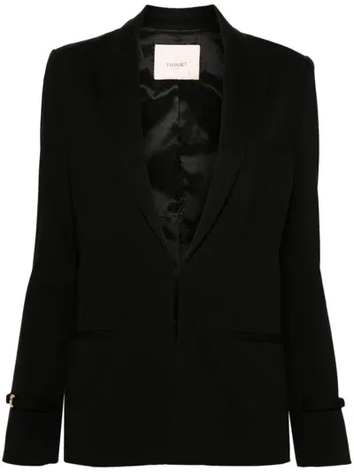 Twinset Strap-detail Blazer In Black