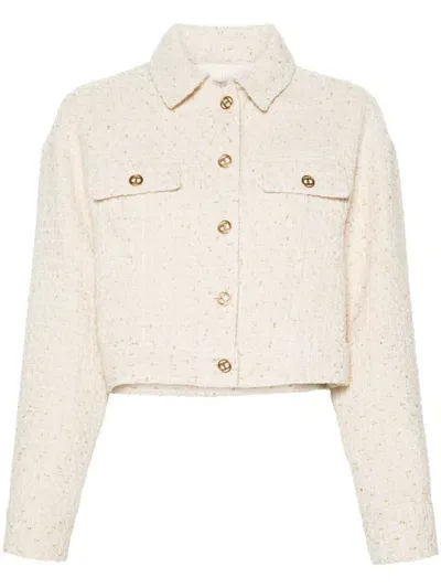 Twinset Tweed Jacket In Gold