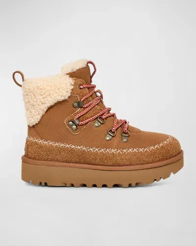 Ugg Alpine Suede Shearling Hiker Boots In Brown