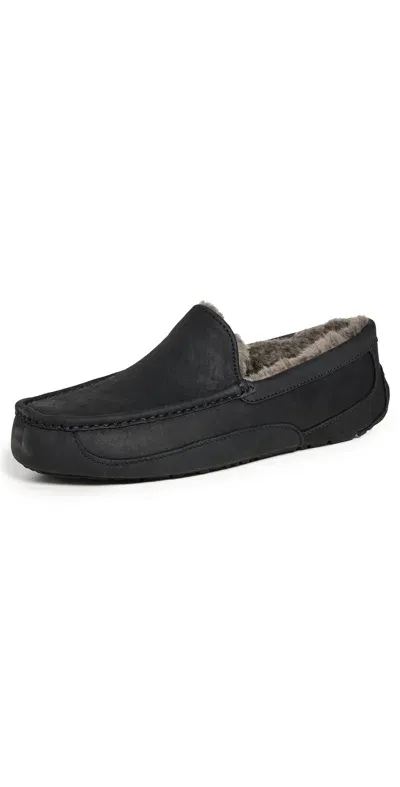 Ugg Ascot Leather Slippers Black