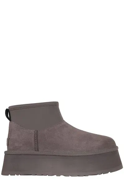 Ugg Ankle Boots With Plush Sheep Skin And Comfortable Platform Sole In Grey