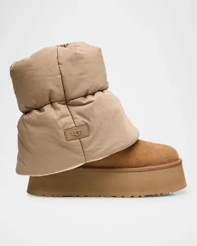 Ugg Classic Mini Dipper Puffer Classic Boots In Brown