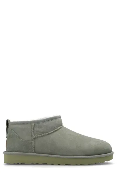 Ugg Suede Classic Ultra Mini Boots In Green