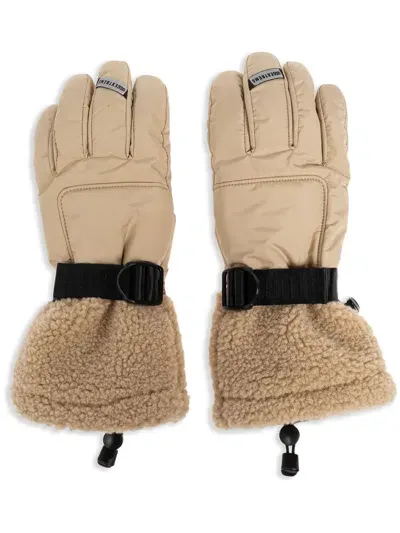 Ugg Faux-fur Trim Gloves In Neutral