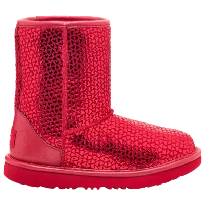 Ugg Girls Preschool   Classic Ii Gel Hearts In Red/red