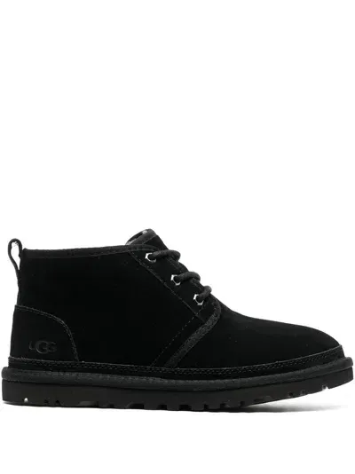 Ugg Neumel Logo-debossed Suede Chukka Boots In Black