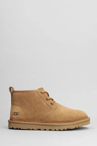 Ugg Suede Lace-up Ankle Boots In Leather Color