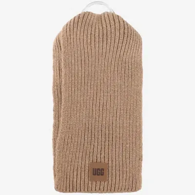 Ugg Ribbed Knit Scarf In Brown