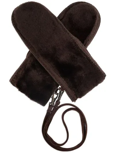 Ugg Shearling Gloves In Brown