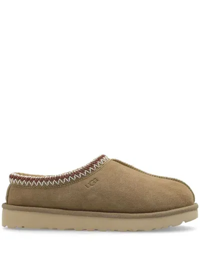 Ugg Womens Taupe Tasman Braided Suede Slippers In Antelope