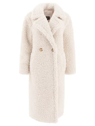 Ugg "teddy Gertrude" Coat In White