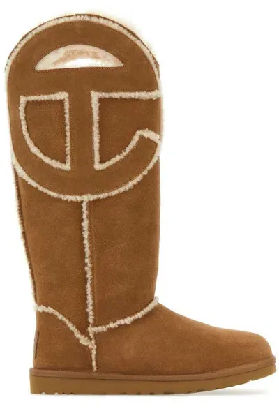 Ugg Biscuit Suede  X Telfar Logo Boots In Brown