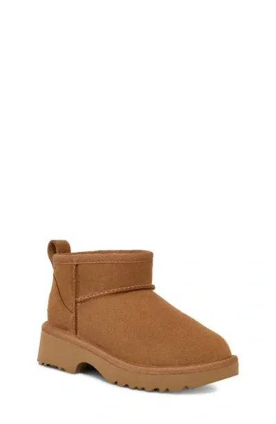 Ugg(r) Kids' Classic Ultra Mini New Heights Platform Boot In Chestnut