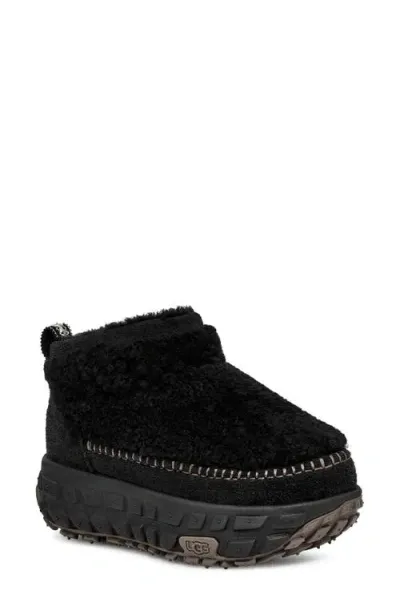 Ugg(r) Venture Daze Ultra Mini Genuine Shearling Platform Bootie In Black